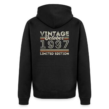 Oktober 1987 Geburtstag October 1987 Birthday Gift - Unisex Premium Organic Zip Hoodie - black - Back - Nico (187cm)