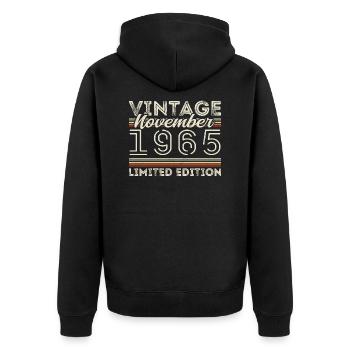 Born November 1965 Birthday November 1965 - Unisex Premium Organic Zip Hoodie - black - Back - Nico (187cm)