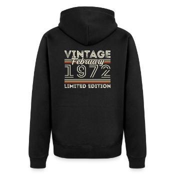Cadeau d’anniversaire de février 1972 - Février 1972 - Veste à capuche bio Premium Unisexe - noir - Dos - Nico (187cm)