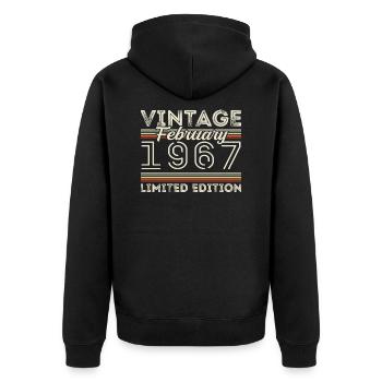 Cadeau d’anniversaire de février 1967 - Février 1967 - Veste à capuche bio Premium Unisexe - noir - Dos - Nico (187cm)