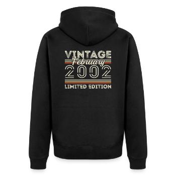 February 2002 Anniversary Gift - February 2002 - Unisex Premium Organic Zip Hoodie - black - Back - Nico (187cm)