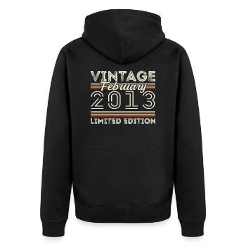 February 2013 Anniversary Gift - February 2013 - Unisex Premium Organic Zip Hoodie - black - Back - Nico (187cm)