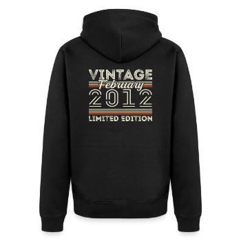 February 2012 Anniversary Gift - February 2012 - Unisex Premium Organic Zip Hoodie - black - Back - Nico (187cm)