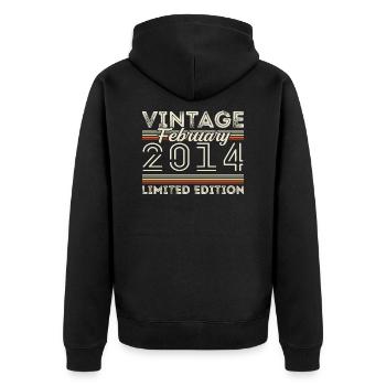 February 2014 Anniversary Gift - February 2014 - Unisex Premium Organic Zip Hoodie - black - Back - Nico (187cm)