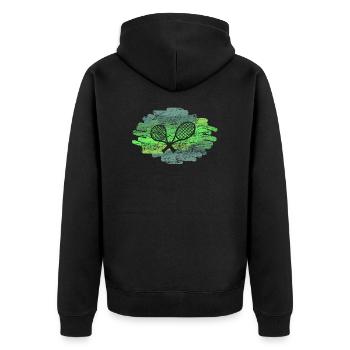 Tennis racket tennis - Unisex Premium Organic Zip Hoodie - black - Back - Nico (187cm)