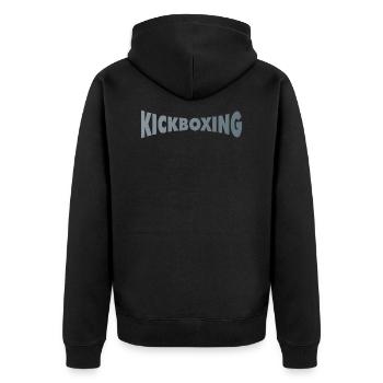 KICKBOXING - Unisex Premium Bio Zip Hoodie - Schwarz - Hinten - Nico (187cm)