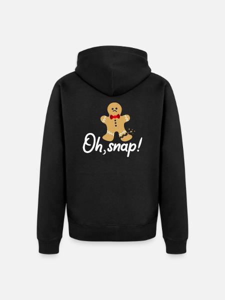 Oh Snap Gingerbread - Unisex Premium Organic Zip Hoodie - black