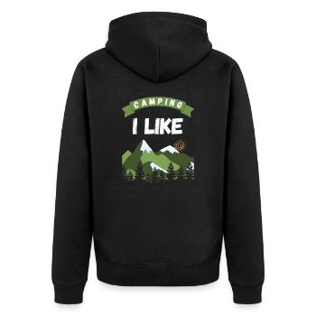 Camping que j’aime - Design - Veste à capuche bio Premium Unisexe - noir - Dos - Nico (187cm)