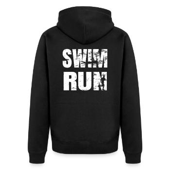 SwimRun Natation Jogging Sports d’Endurance Idée - Veste à capuche bio Premium Unisexe - noir - Dos - Nico (187cm)