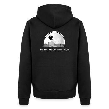 skateboard sk8 skater halfpipe - Unisex Premium Organic Zip Hoodie - black - Back - Nico (187cm)