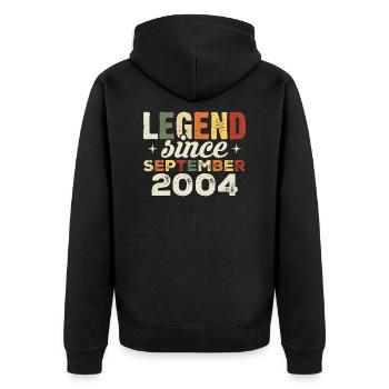 Legendary since September 2004 Birthday September - Unisex Premium Organic Zip Hoodie - black - Back - Nico (187cm)
