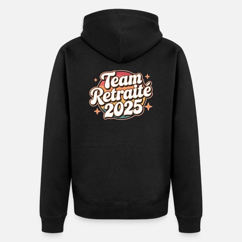 Team retraité 2025 - Veste à capuche bio Premium Unisexe - noir