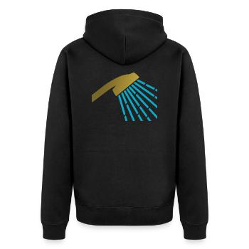 Golden Shower - Unisex Premium Organic Zip Hoodie - black - Back - Nico (187cm)