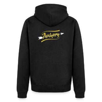 Archery arrow bow archer - Unisex Premium Organic Zip Hoodie - black - Back - Nico (187cm)