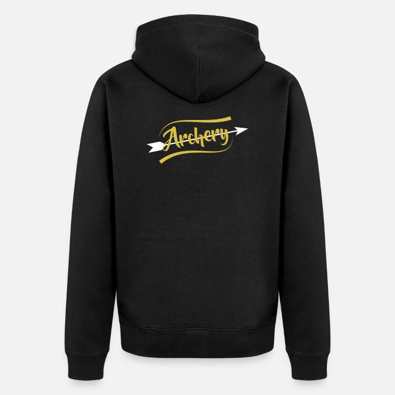 Bogenschießen Pfeil Bogen Bogenschütze - Unisex Premium Bio Zip Hoodie - Schwarz