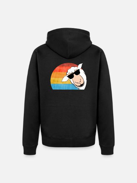 Sheep with sunglasses - Unisex Premium Organic Zip Hoodie - black