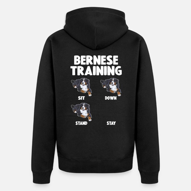Bouvier Bernois Training Chien - Veste à capuche bio Premium Unisexe - noir