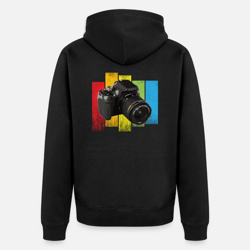 Sujet de caméra cool - Veste à capuche bio Premium Unisexe - noir