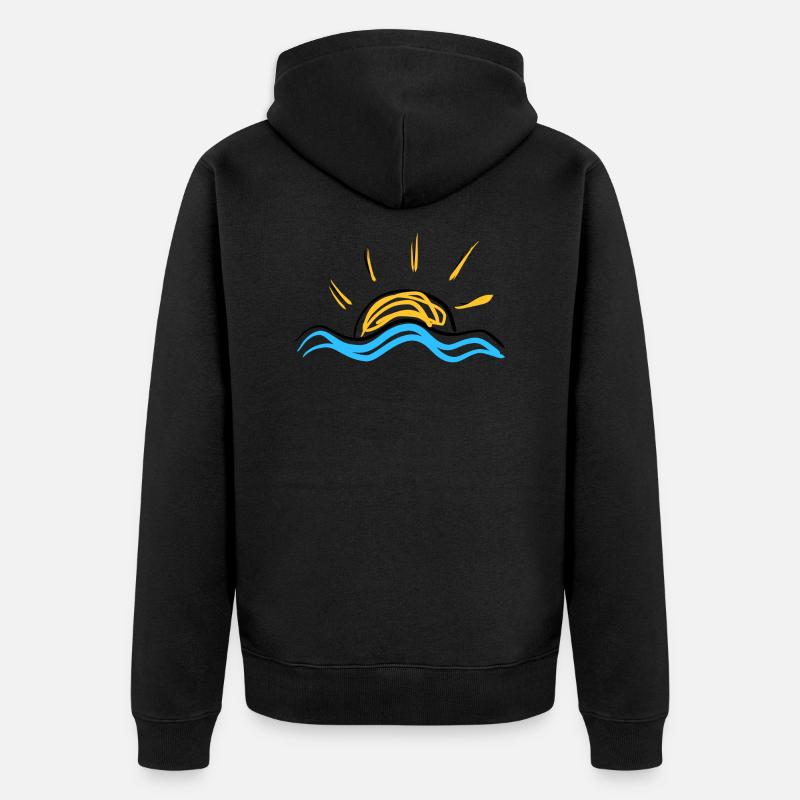 Soleil Mer - Veste à capuche bio Premium Unisexe - noir
