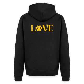 Patte d’amour - Veste à capuche bio Premium Unisexe - noir - Dos - Nico (187cm)