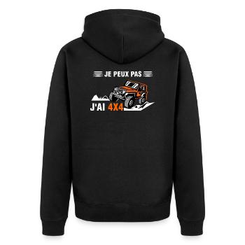 Je peux pas j'ai 4X4 cadeaux 4X4 - Veste à capuche bio Premium Unisexe - noir - Dos - Nico (187cm)