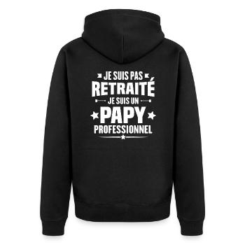 Je suis pas retraite je suis un papy professionnel - Veste à capuche bio Premium Unisexe - noir - Dos - Nico (187cm)