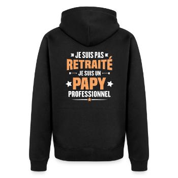 Je suis pas retraite je suis un papy professionnel - Veste à capuche bio Premium Unisexe - noir - Dos - Nico (187cm)
