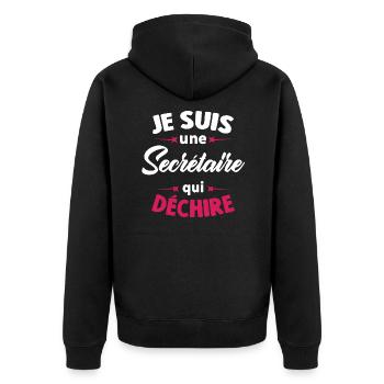Je suis une secrétaire qui déchire - Veste à capuche bio Premium Unisexe - noir - Dos - Nico (187cm)