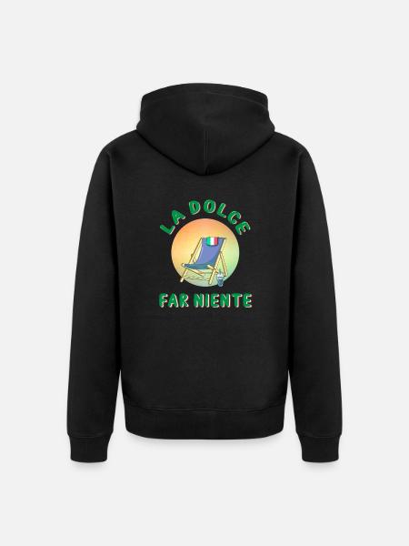 La dolce far niente - Unisex Premium Organic Zip Hoodie - black