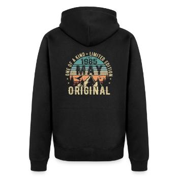Legends May 1985 Birthday Vintage May 1985 - Unisex Premium Organic Zip Hoodie - black - Back - Nico (187cm)