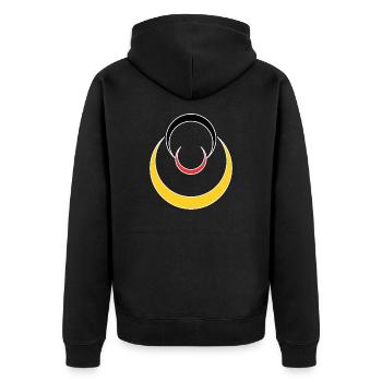 DL2 - Unisex Premium Bio Zip Hoodie - Schwarz - Hinten - Nico (187cm)
