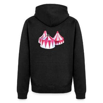 Circus tent watercolor - Unisex Premium Organic Zip Hoodie - black - Back - Nico (187cm)