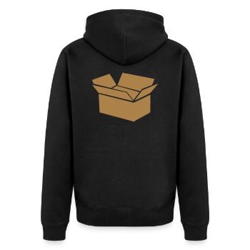 boite carton dessin 0 - Veste à capuche bio Premium Unisexe - noir - Dos - Nico (187cm)