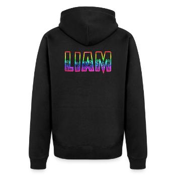 liam rs rainbow - Unisex Premium Organic Zip Hoodie - black - Back - Nico (187cm)