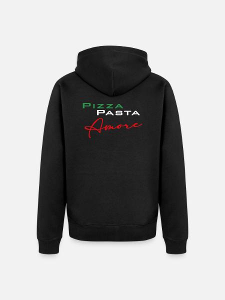 Pizza Pasta Amore - Unisex Premium Bio Zip Hoodie - Schwarz