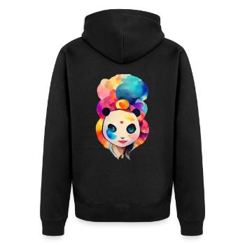 Femme panda mignonne colorée - Veste à capuche bio Premium Unisexe - noir - Dos - Nico (187cm)