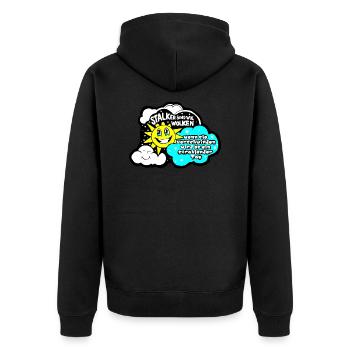 Stalkers are like clouds... - Unisex Premium Organic Zip Hoodie - black - Back - Nico (187cm)