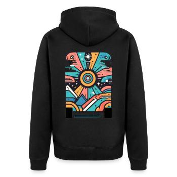 T-shirt Pop Culture Positivité et Autonomisation - Veste à capuche bio Premium Unisexe - noir - Dos - Nico (187cm)
