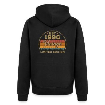 Légendaire Depuis 1990 Anniversaire 1990 Millésime 1990 - Veste à capuche bio Premium Unisexe - noir - Dos - Nico (187cm)