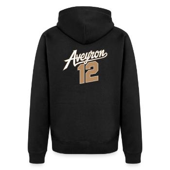Aveyron 12 - Veste à capuche bio Premium Unisexe - noir - Dos - Nico (187cm)