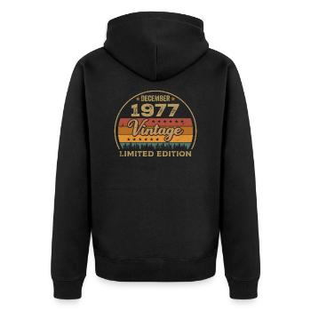 Birthday December 1977 Gift December 1977 - Unisex Premium Organic Zip Hoodie - black - Back - Nico (187cm)