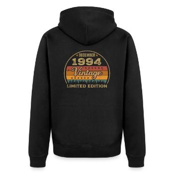 Anniversaire Décembre 1994 Cadeau Décembre 1994 - Veste à capuche bio Premium Unisexe - noir - Dos - Nico (187cm)