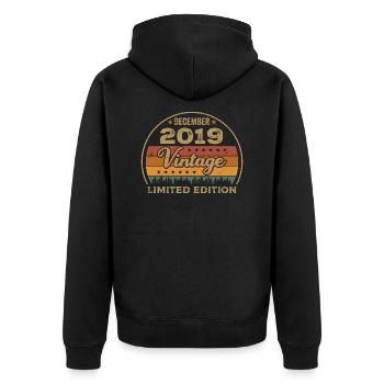 Birthday December 2019 Gift December 2019 - Unisex Premium Organic Zip Hoodie - black - Back - Nico (187cm)