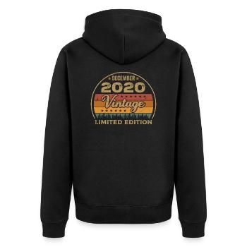 Birthday December 2020 Gift December 2020 - Unisex Premium Organic Zip Hoodie - black - Back - Nico (187cm)