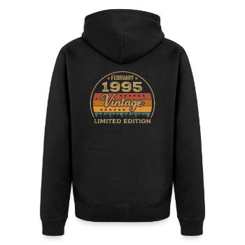 Février 1995, Jubilé 1995, Légendes Février 1995 - Veste à capuche bio Premium Unisexe - noir - Dos - Nico (187cm)