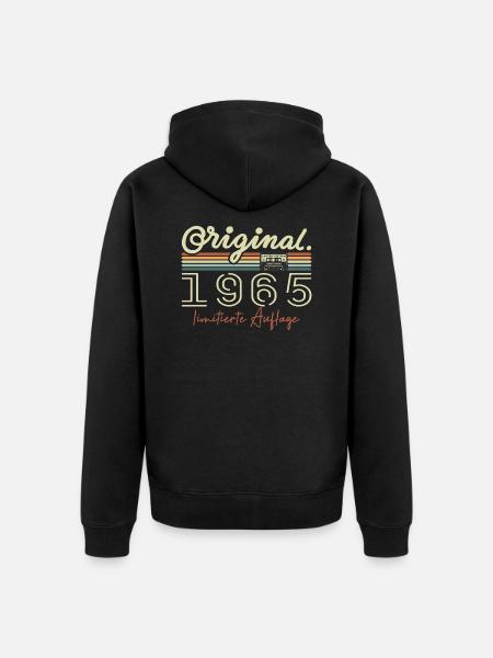 Original 1965 Vintage 1965 Birthday Retro 1965 - Unisex Premium Organic Zip Hoodie - black