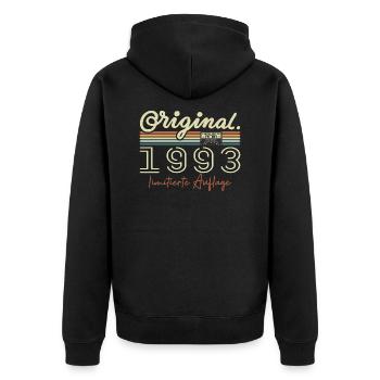 Original 1993 Millésime 1993 Anniversaire Rétro 1993 - Veste à capuche bio Premium Unisexe - noir - Dos - Nico (187cm)