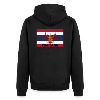thailand flagge - Unisex Premium Bio Zip Hoodie - Schwarz - Hinten - Nico (187cm)
