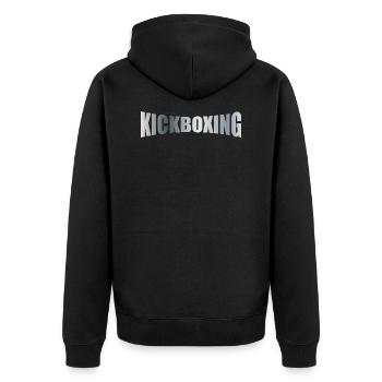 KICKBOXING - Unisex Premium Bio Zip Hoodie - Schwarz - Hinten - Nico (187cm)