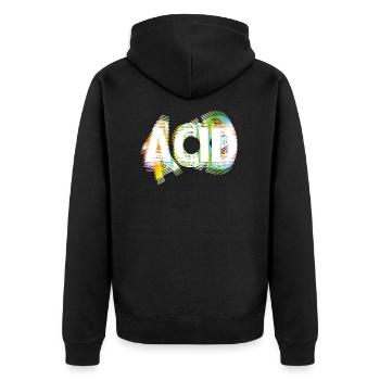 Acid - Unisex Premium Bio Zip Hoodie - Schwarz - Hinten - Nico (187cm)